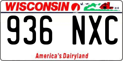 WI license plate 936NXC