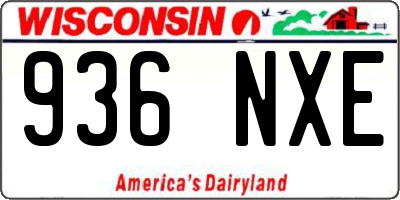 WI license plate 936NXE