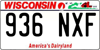 WI license plate 936NXF