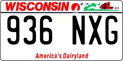 WI license plate 936NXG