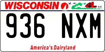 WI license plate 936NXM