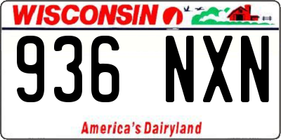 WI license plate 936NXN