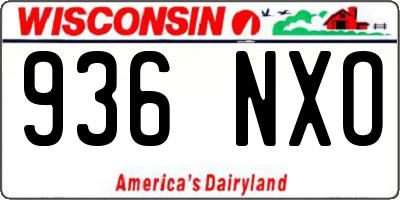 WI license plate 936NXO
