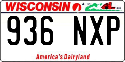 WI license plate 936NXP