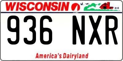 WI license plate 936NXR
