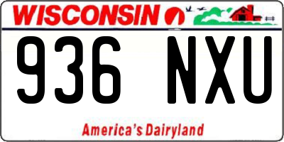WI license plate 936NXU