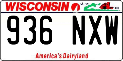 WI license plate 936NXW