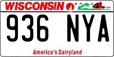 WI license plate 936NYA