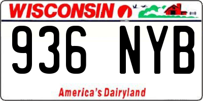 WI license plate 936NYB