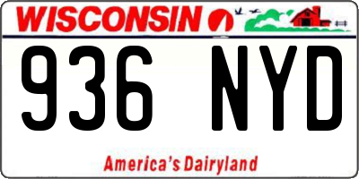 WI license plate 936NYD