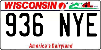 WI license plate 936NYE
