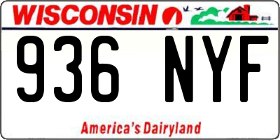 WI license plate 936NYF