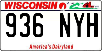 WI license plate 936NYH