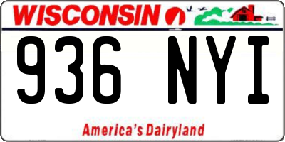 WI license plate 936NYI