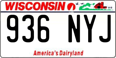 WI license plate 936NYJ