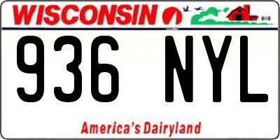 WI license plate 936NYL