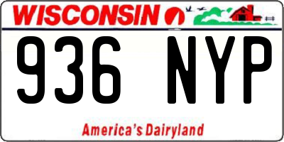 WI license plate 936NYP