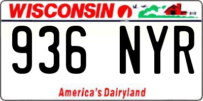 WI license plate 936NYR