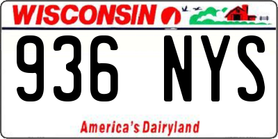 WI license plate 936NYS