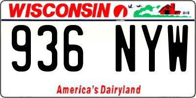 WI license plate 936NYW