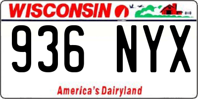 WI license plate 936NYX