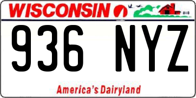 WI license plate 936NYZ