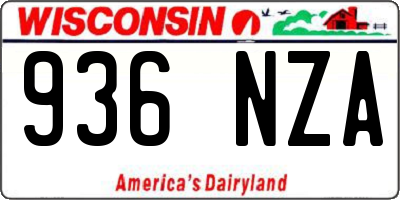 WI license plate 936NZA