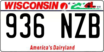 WI license plate 936NZB
