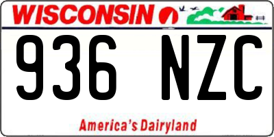 WI license plate 936NZC