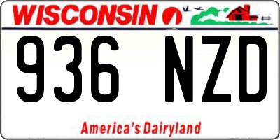 WI license plate 936NZD