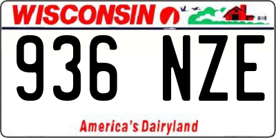 WI license plate 936NZE