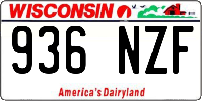 WI license plate 936NZF