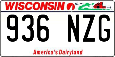 WI license plate 936NZG