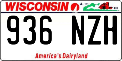 WI license plate 936NZH