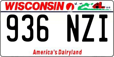WI license plate 936NZI