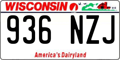 WI license plate 936NZJ