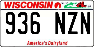 WI license plate 936NZN