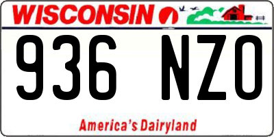 WI license plate 936NZO