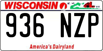 WI license plate 936NZP
