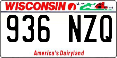 WI license plate 936NZQ