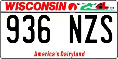 WI license plate 936NZS