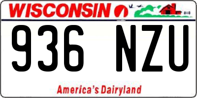 WI license plate 936NZU