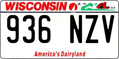 WI license plate 936NZV