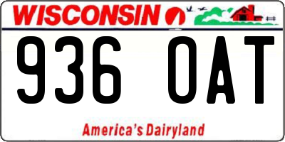 WI license plate 936OAT
