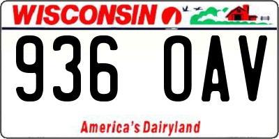 WI license plate 936OAV