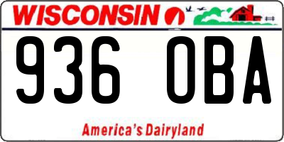 WI license plate 936OBA