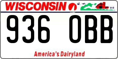 WI license plate 936OBB