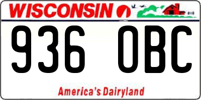 WI license plate 936OBC