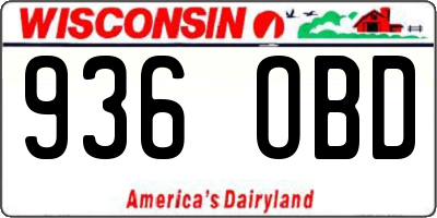 WI license plate 936OBD