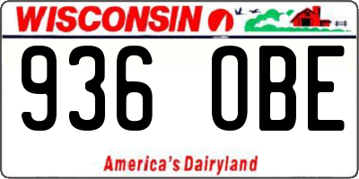 WI license plate 936OBE